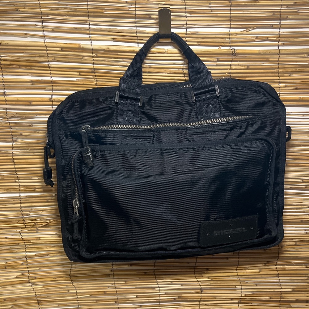 Diesel Black Nylon Briefcase Messenger Bag